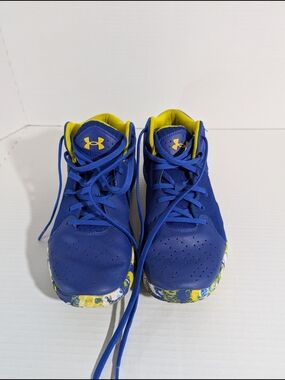 Under Armour Youth Jet 21 3024794-400 Blue/Yellow Basketball Shoes Sneakers 7Y